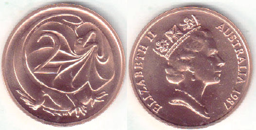 1987 Australia 2 Cents (chUnc) mint set only A003499